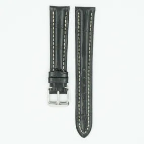 Alligator Matte Black Watch Strap