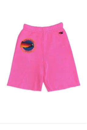 AVIATOR NATION ASPEN KIDS SWEATSHORTS - NEON PINK