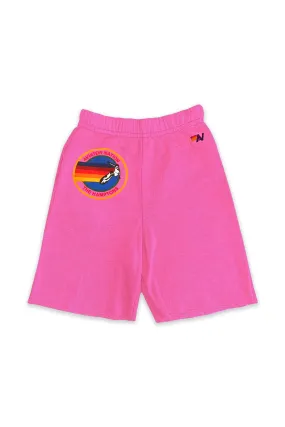 AVIATOR NATION HAMPTONS KIDS SWEATSHORTS - NEON PINK