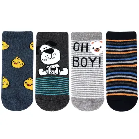 Baby Cushion Socks With Cute Prints - Pack Of 4