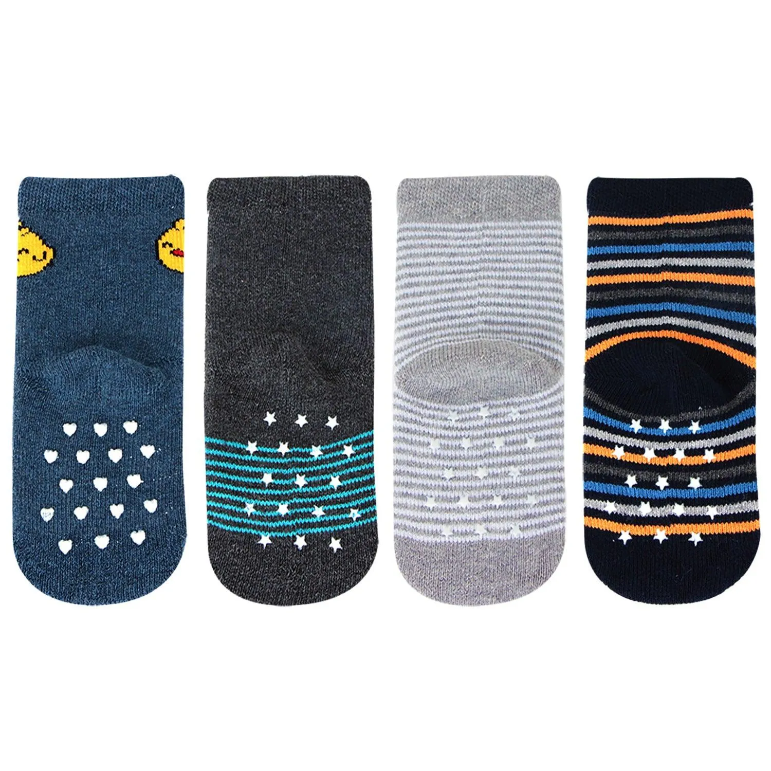 Baby Cushion Socks With Cute Prints - Pack Of 4