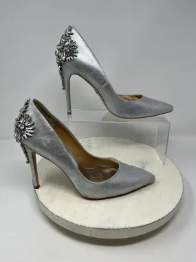 Badgley Mischka Size 10 Silver Rhinestone Heels