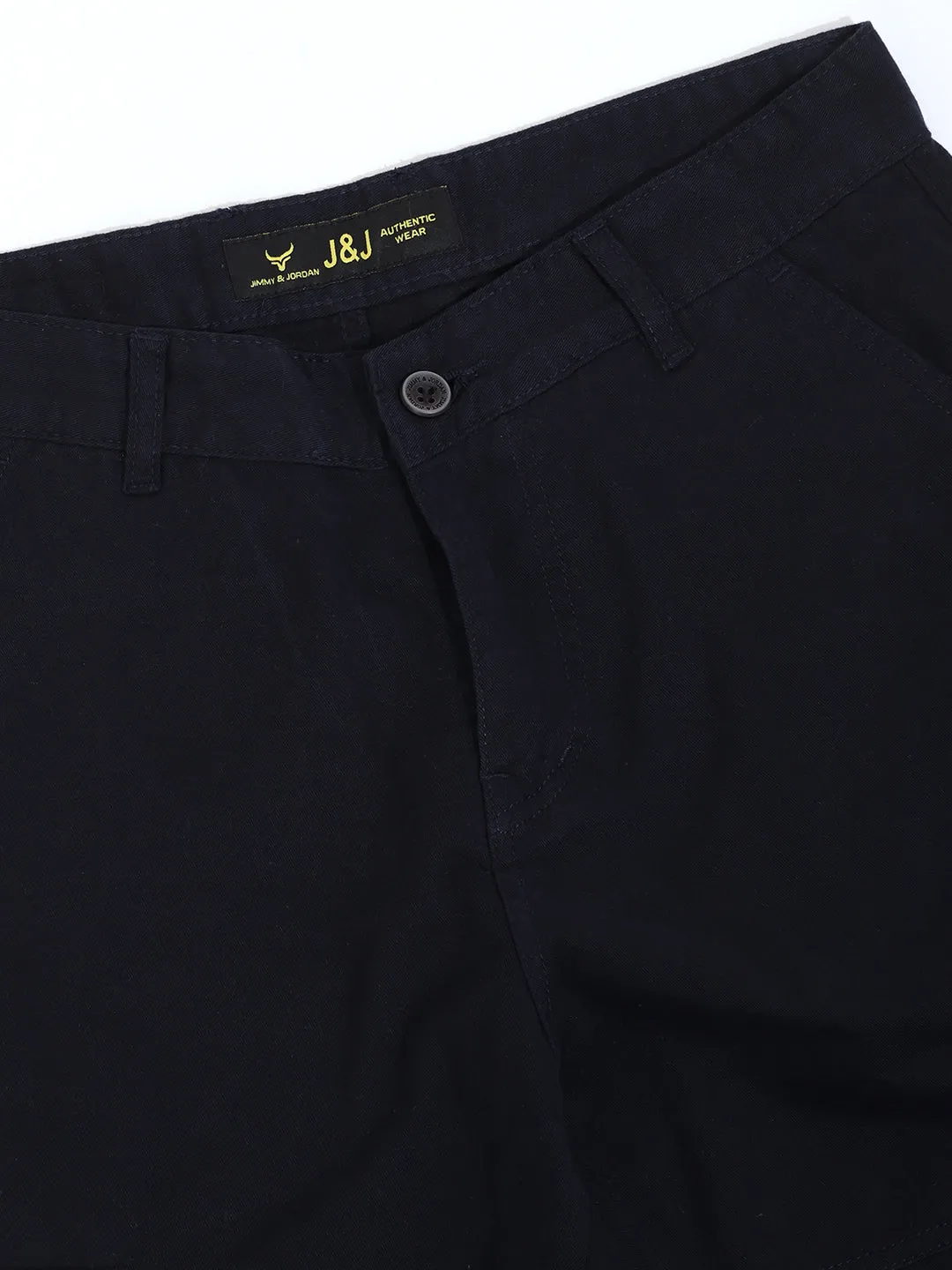 Black Peach Finish Cotton 8 Pocket Open Bottom Cargo