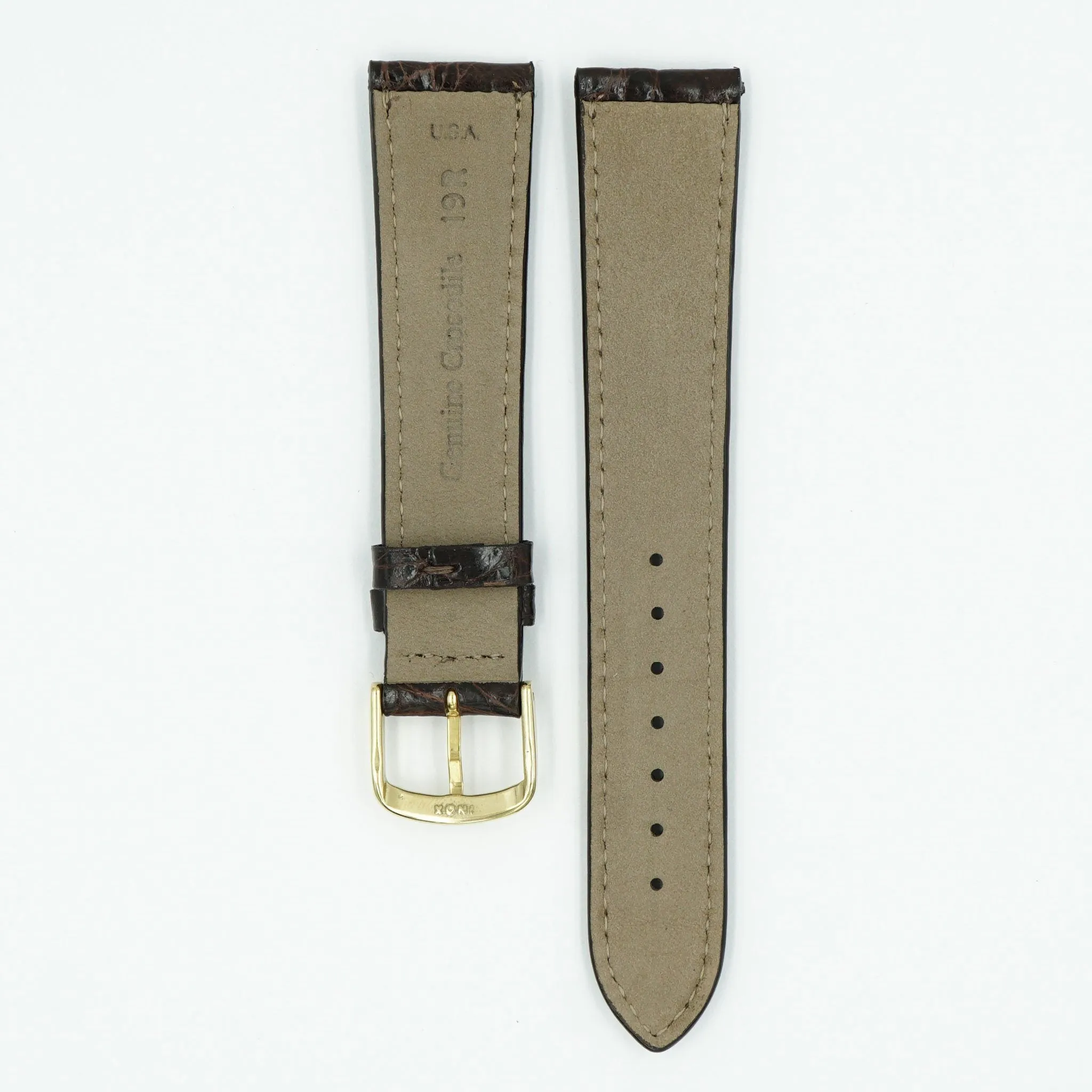 Caiman Padded Brown Crocodile Watch Band