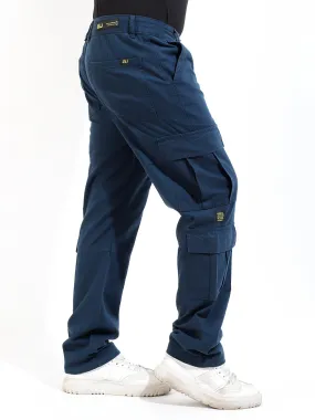 Celadon Blue Peach Finish Cotton 8 Pocket Open Bottom Cargo