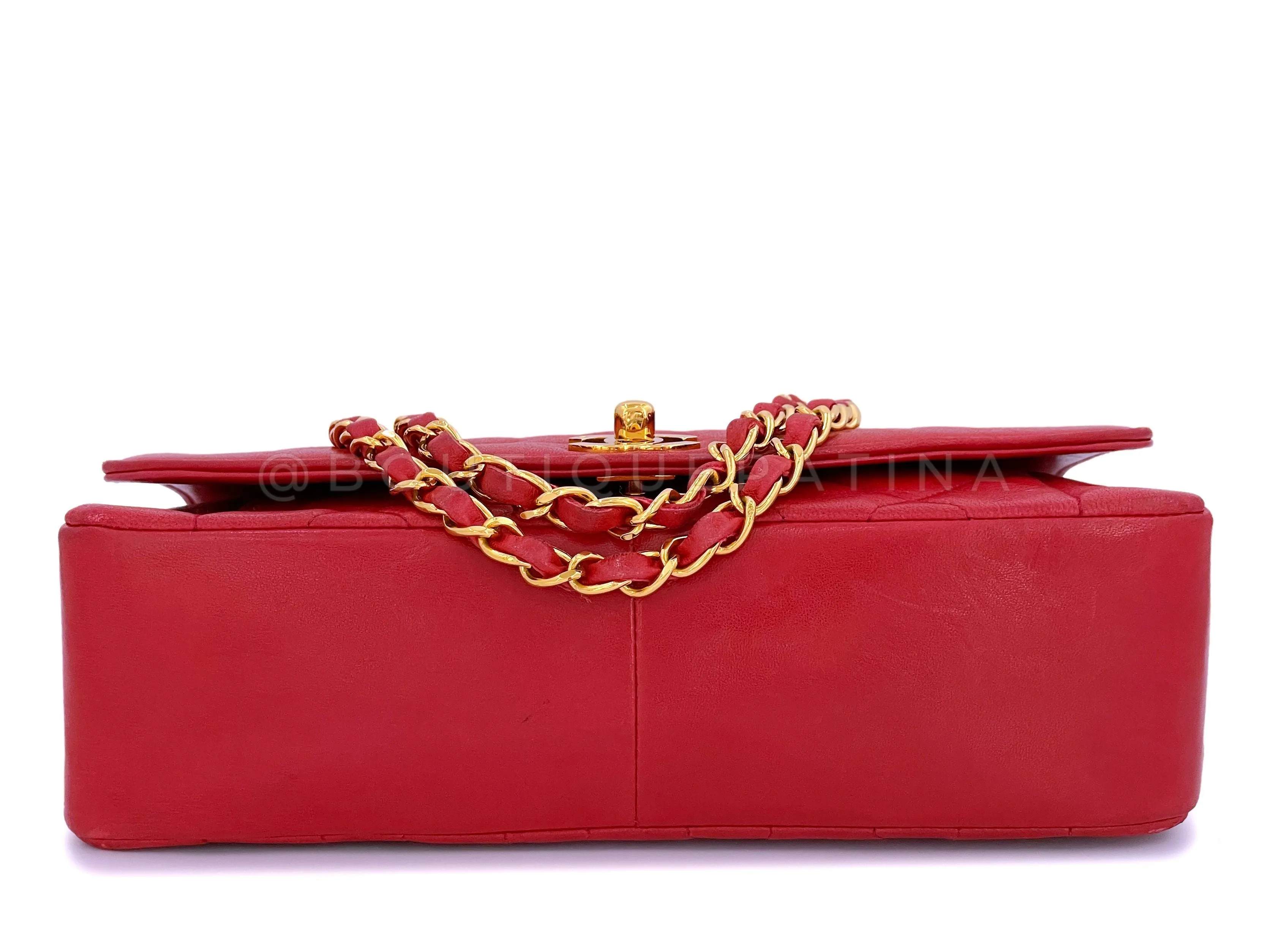 Chanel 1993 Vintage Red Medium Diana Flap Bag 24k GHW