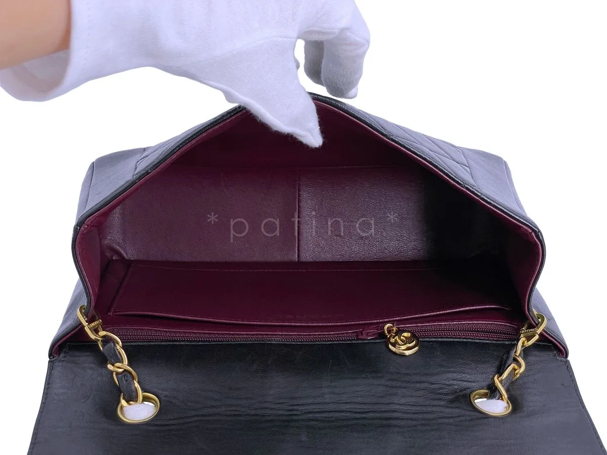 Chanel 1997 Black Vintage Medium Diana Flap Bag Pocket 24k GHW