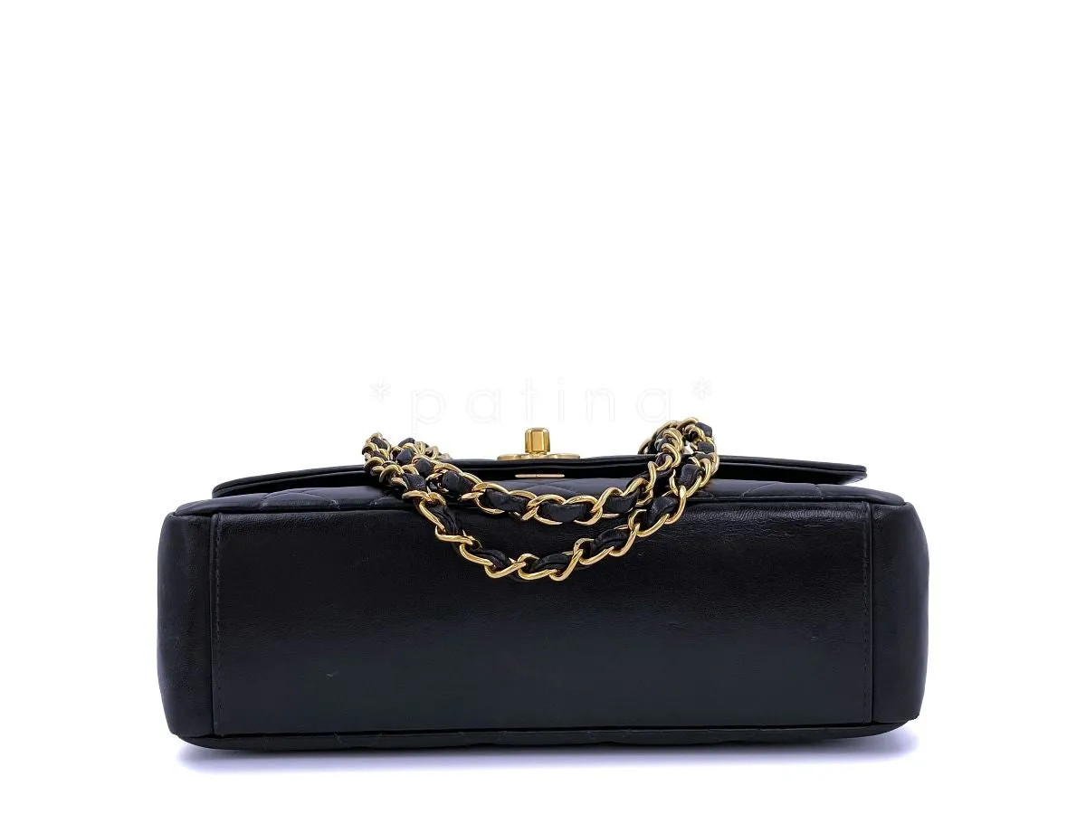 Chanel 1997 Black Vintage Medium Diana Flap Bag Pocket 24k GHW