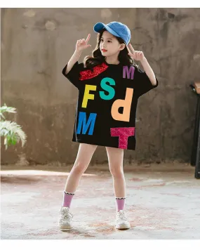 Children Letter Long T-Shirts