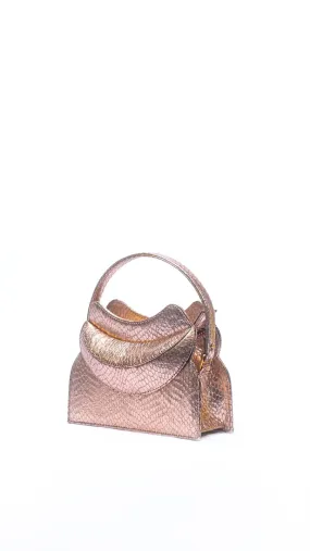 Dada Pedon Luna Metallic Blush Zipper Mini tote bag