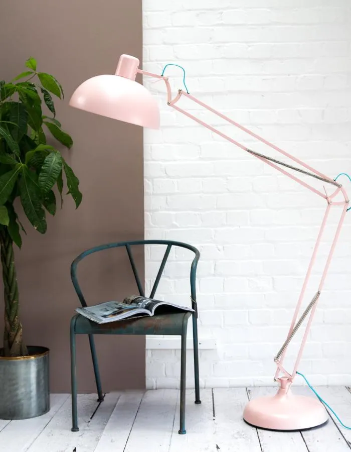 Dusty Pink Angled Floor Lamp