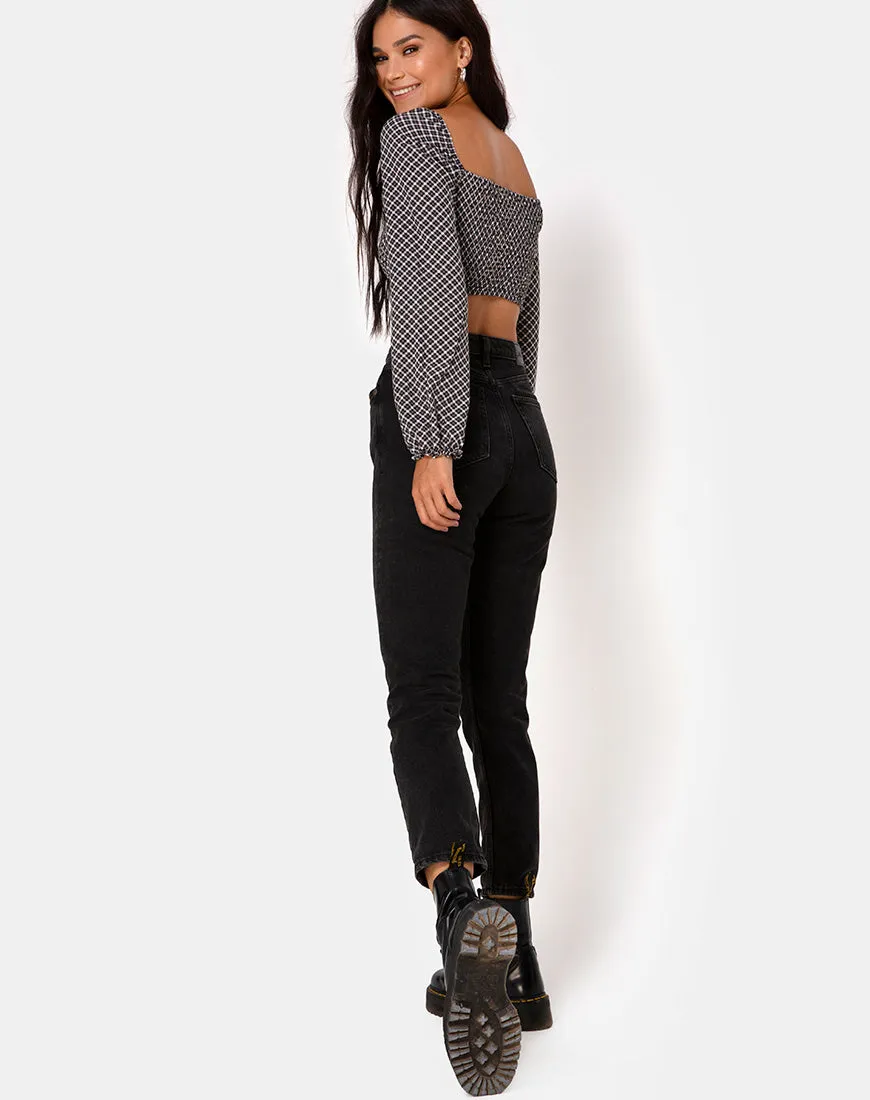 Elina Top in Check It Out Black