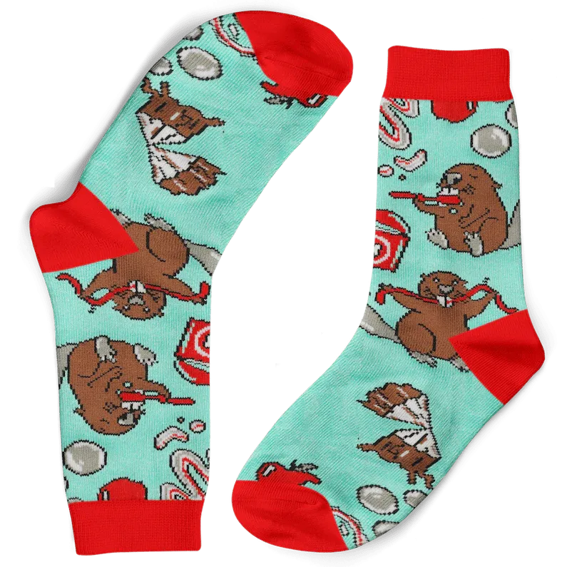 Funky Sock Co Bamboo Socks - Oral Hygiene Beaver