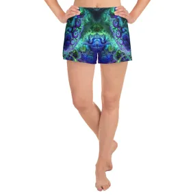 Green Fractal Women’s Recycled Athletic Shorts