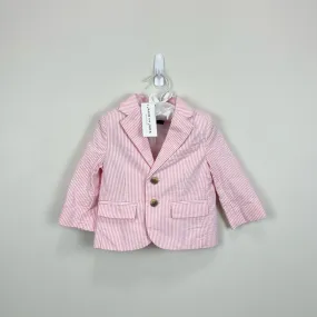 Janie and Jack Scarf Pink Stripe Seersucker Blazer 12-18 Months NWT