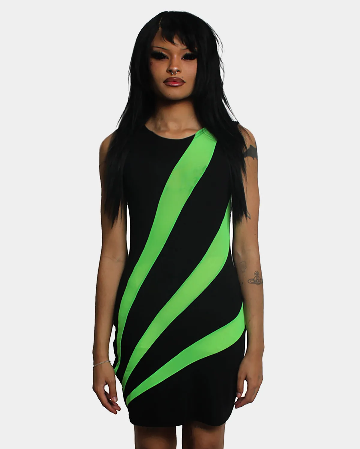 LASER DRESS BLACK / GREEN