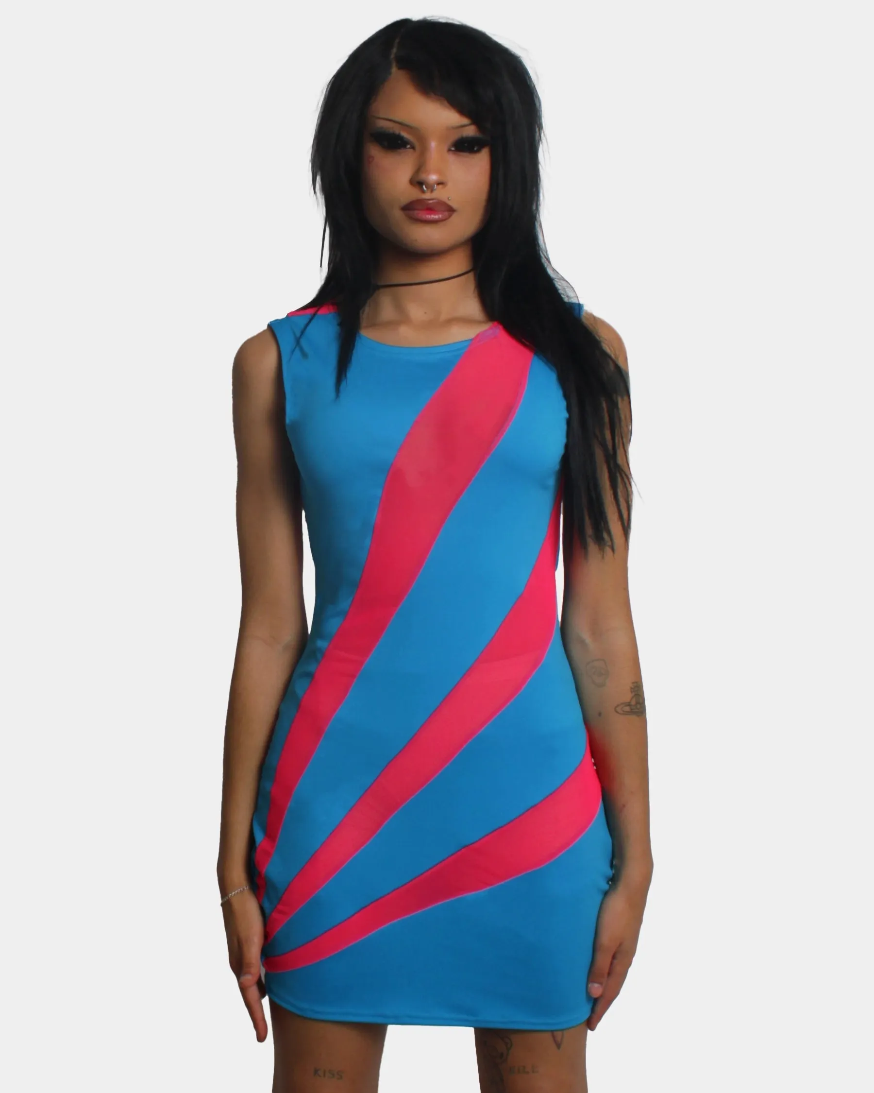 LASER DRESS BLUE / PINK