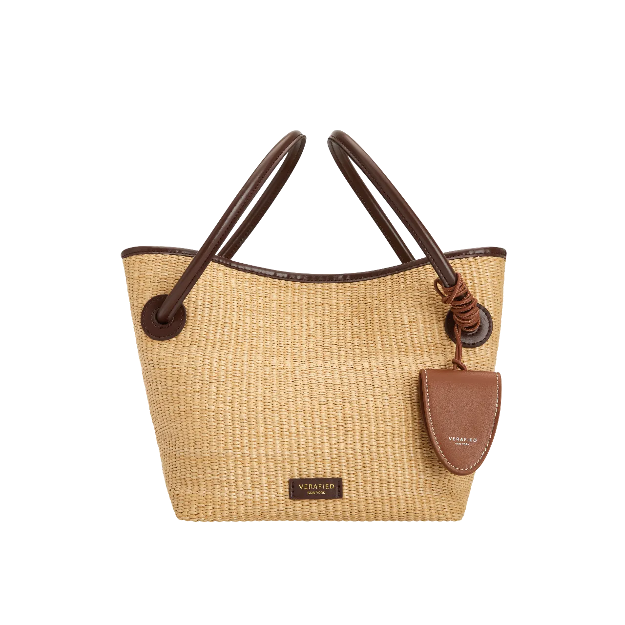 Leather-trimmed Raffia Bucket Bag(Final Sale)