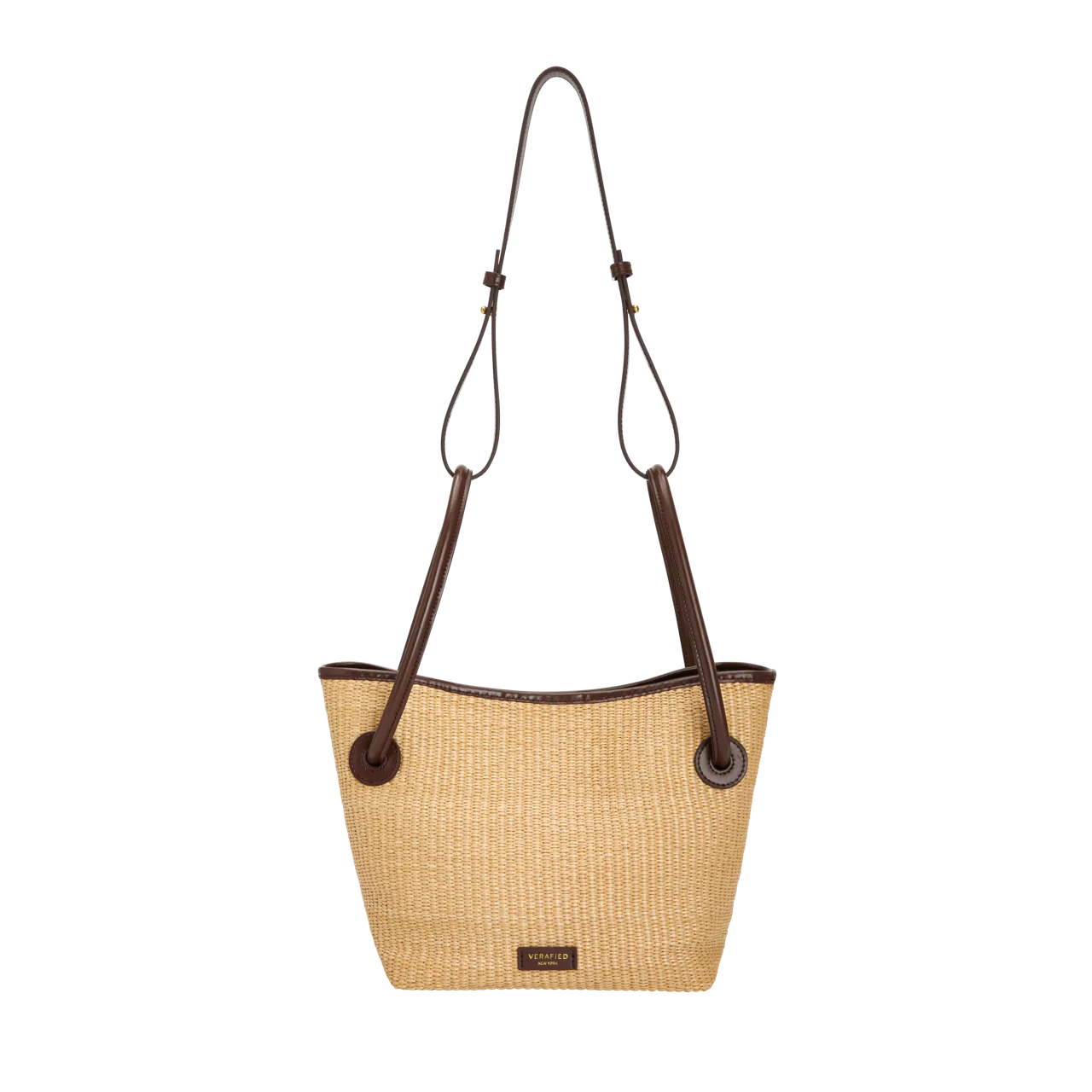 Leather-trimmed Raffia Bucket Bag(Final Sale)