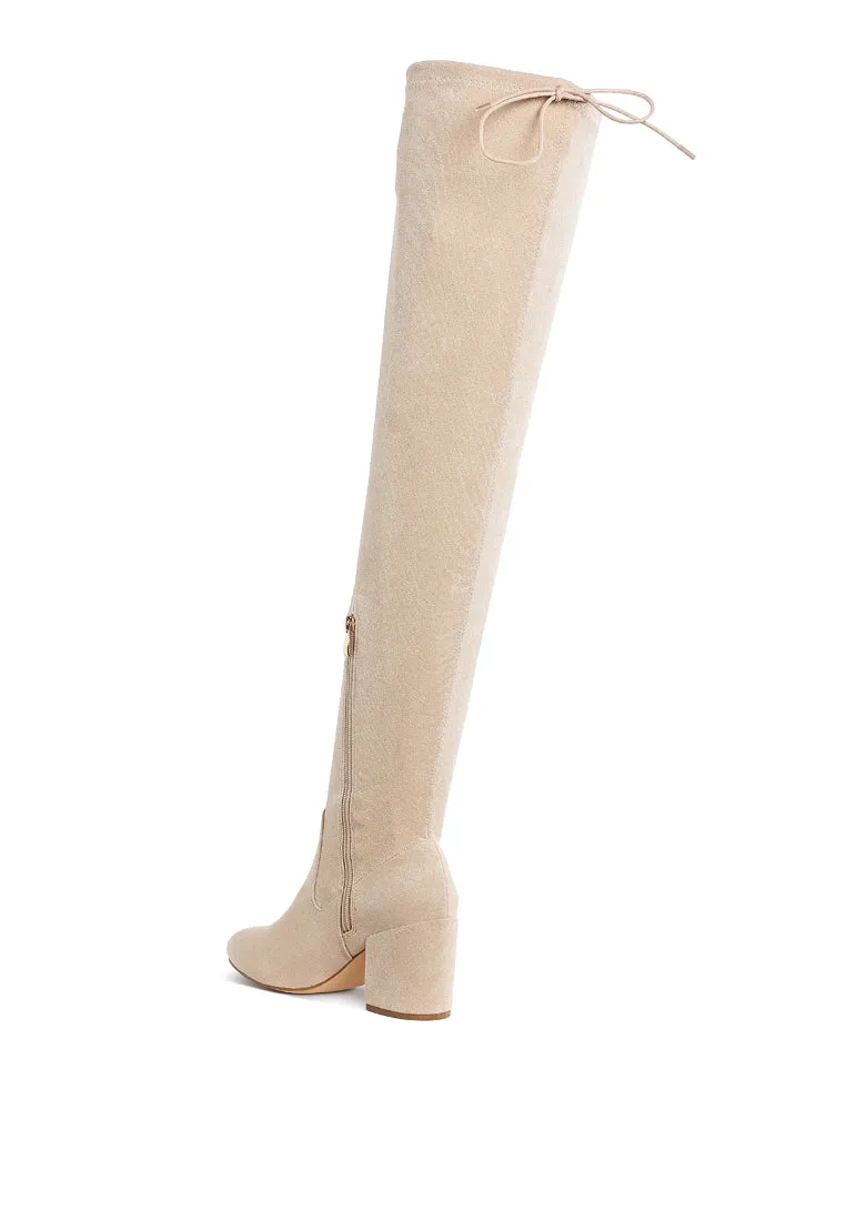 Liama Minimal Drawstring Detail Knee-High Boots