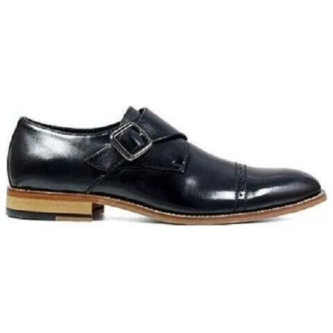 Mens Shoes  Stacy Adams Desmond Monk Strap Black Leather 25162-001