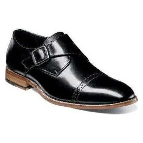 Mens Shoes  Stacy Adams Desmond Monk Strap Black Leather 25162-001