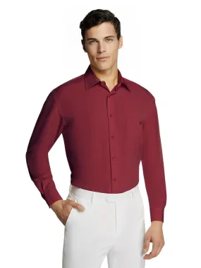 Men's Wine Microfiber Coloured Shirt