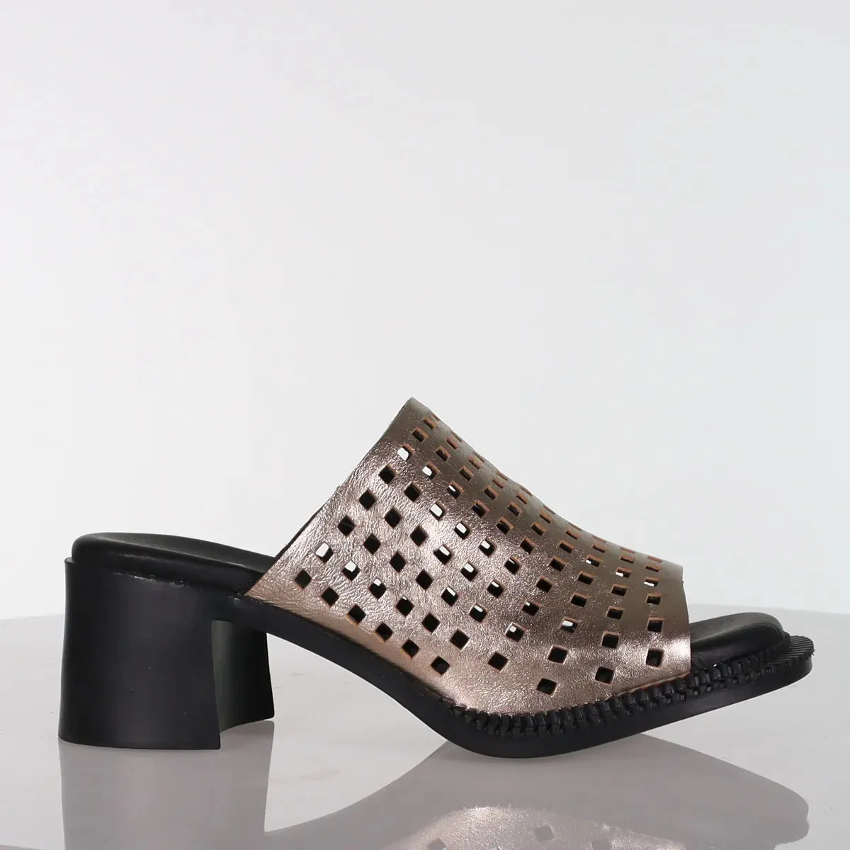 Minx Connect Bronze Metallic Square Perforated Leather