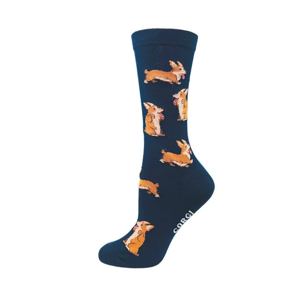 "Corgi" Cotton Socks by Crazy Toes