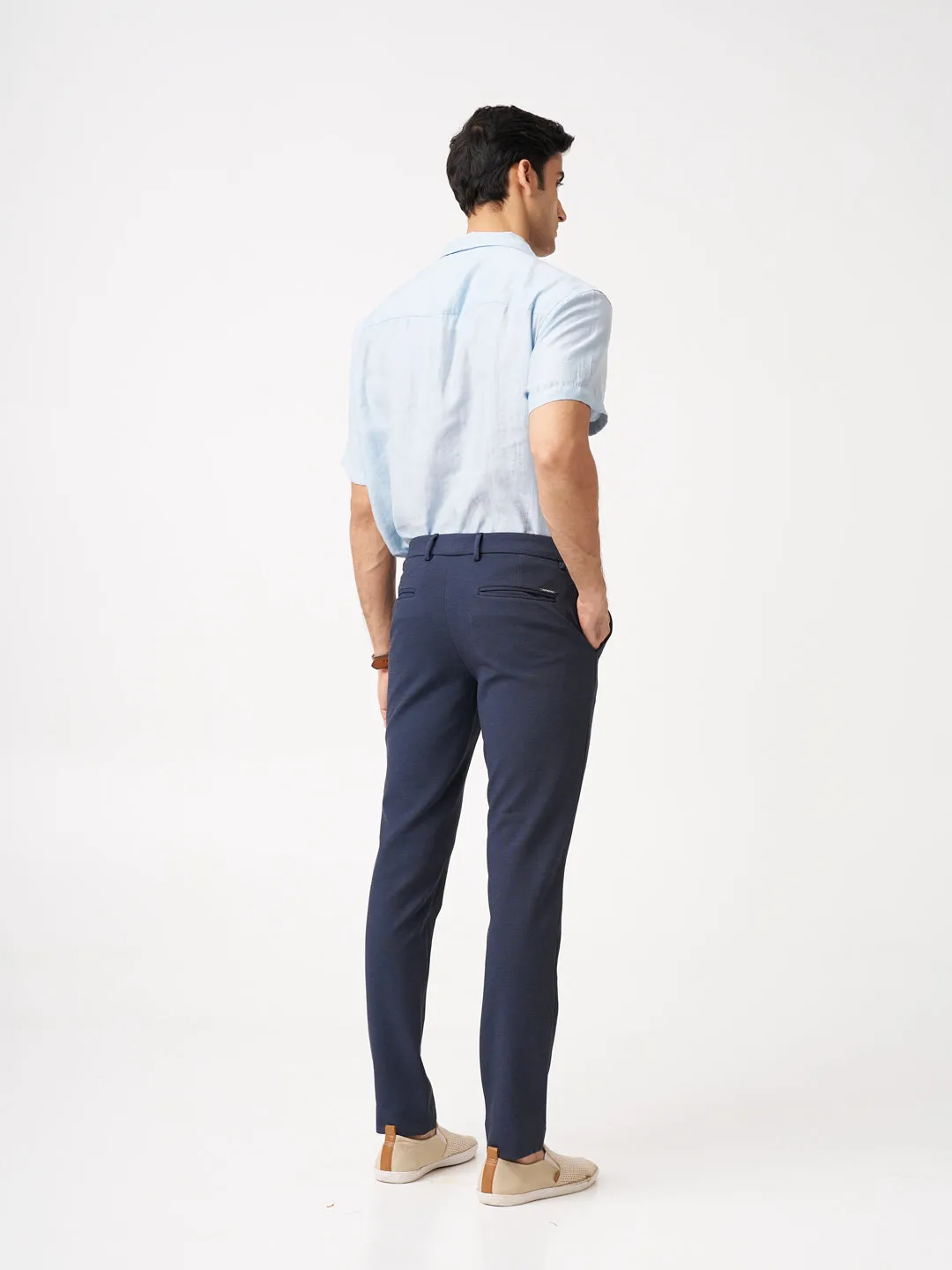 Sail Blue Textured Power-Stretch Pants