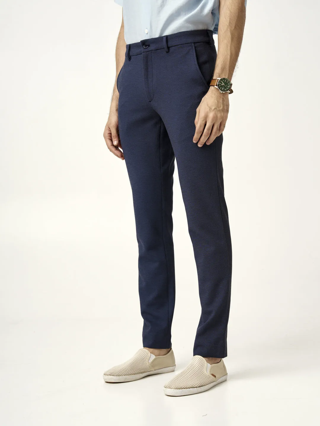 Sail Blue Textured Power-Stretch Pants