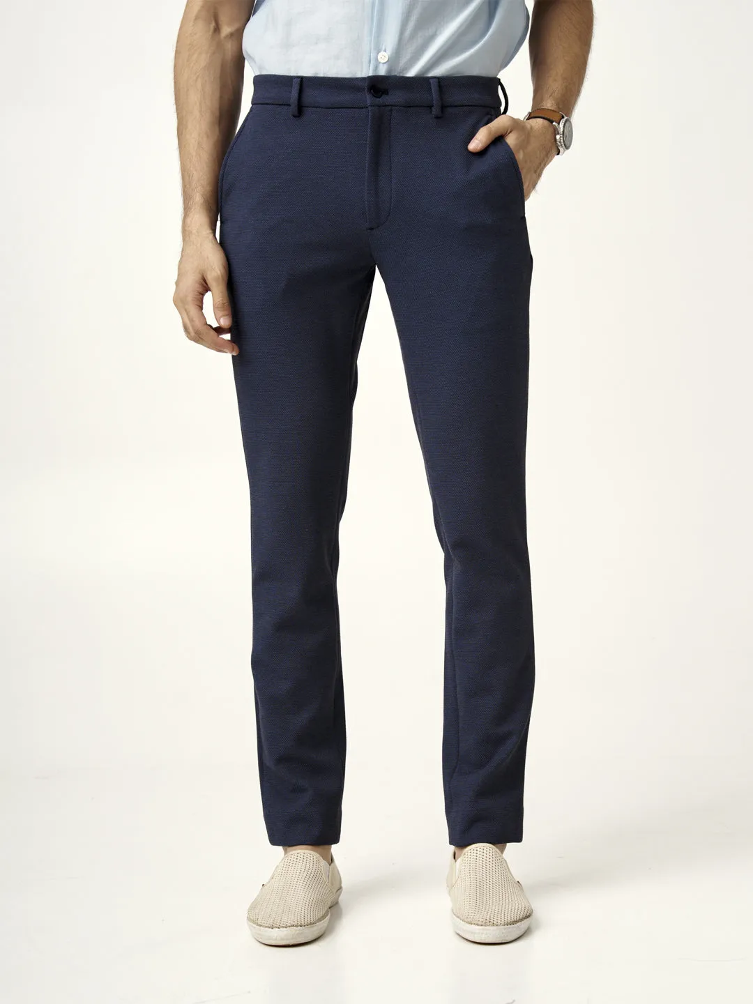 Sail Blue Textured Power-Stretch Pants