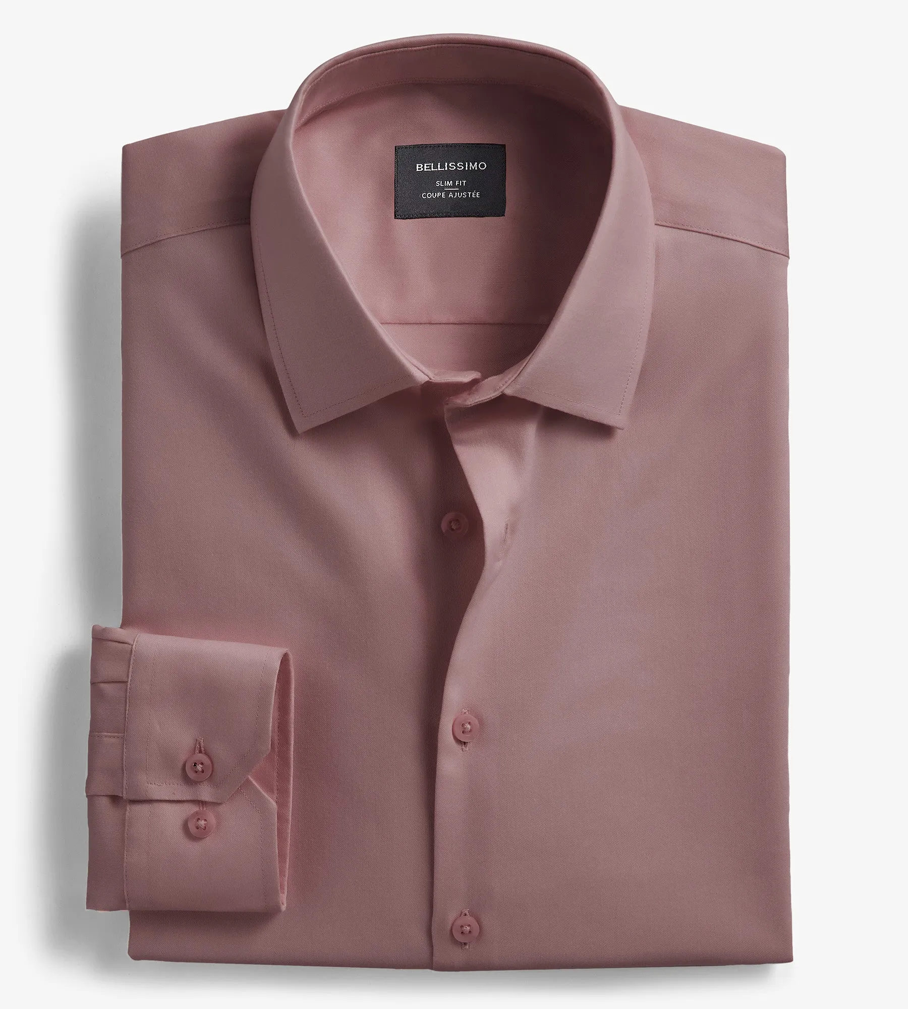 Slim Fit Non-Iron Sateen Dress Shirt