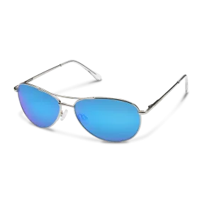 Suncloud Patrol Silver Sunglasses w/ Polarized Blue Mirror Lens